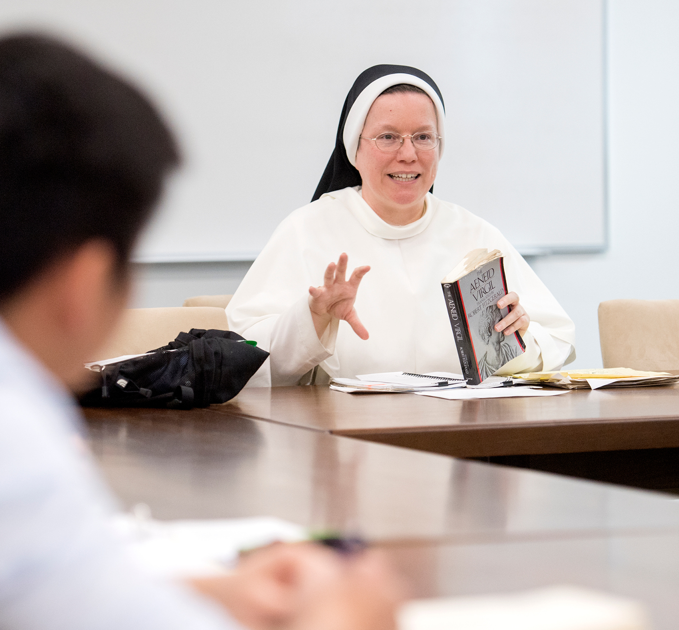 Nun teaching class